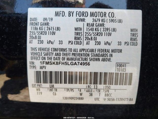 2020 FORD EXPLORER LIMITED 9