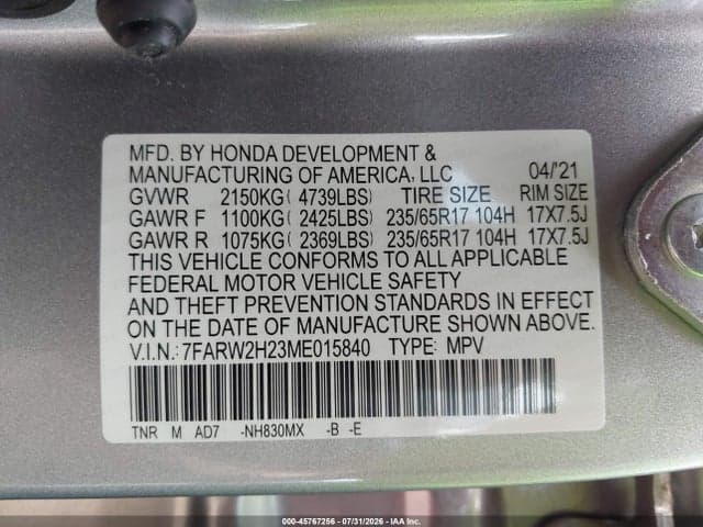 2021 HONDA CR-V AWD LX 9