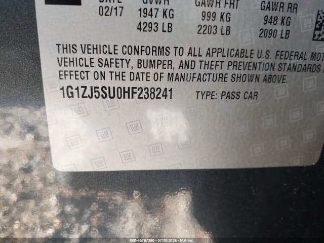 2017 CHEVROLET MALIBU HYBRID 9