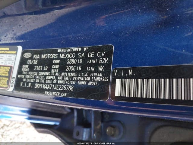 2018 KIA FORTE LX 8