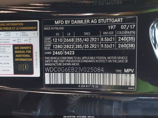 2018 MERCEDES-BENZ AMG GLC 43 4MATIC 9