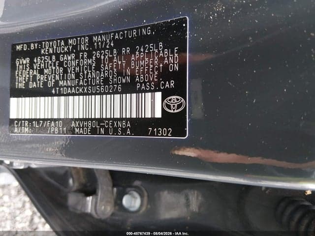 2025 TOYOTA CAMRY LE 9