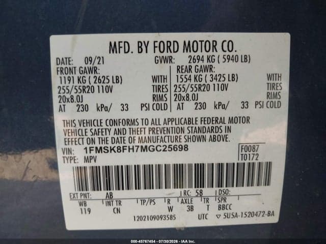 2021 FORD EXPLORER LIMITED 9