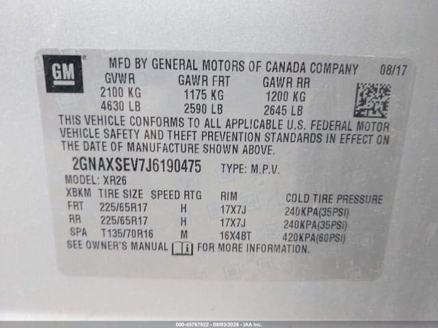 2018 CHEVROLET EQUINOX LT 9