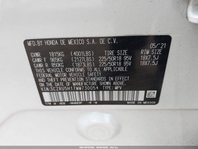 2021 HONDA HR-V 2WD SPORT 9
