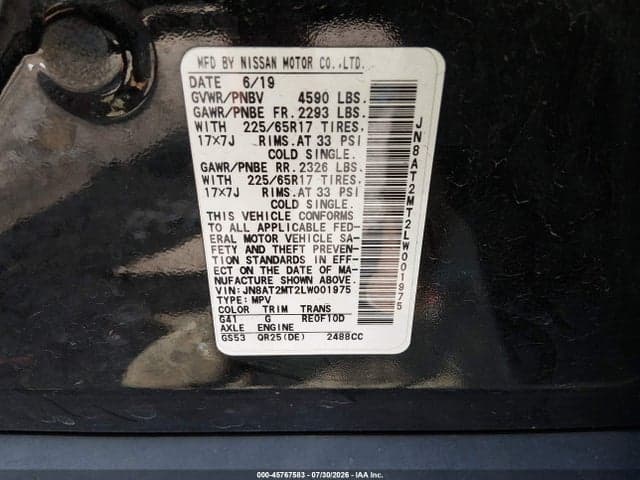 2020 NISSAN ROGUE SV FWD 9