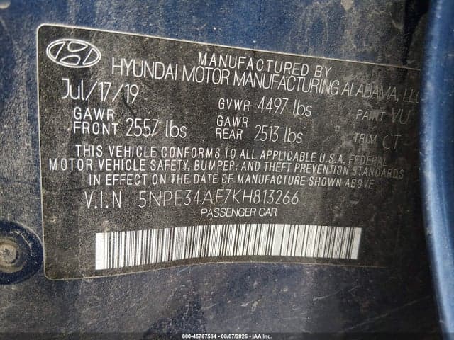 2019 HYUNDAI SONATA SPORT 9