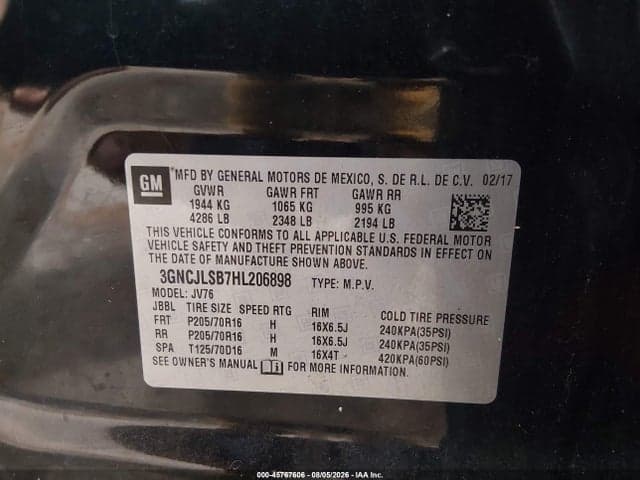 2017 CHEVROLET TRAX LT 9