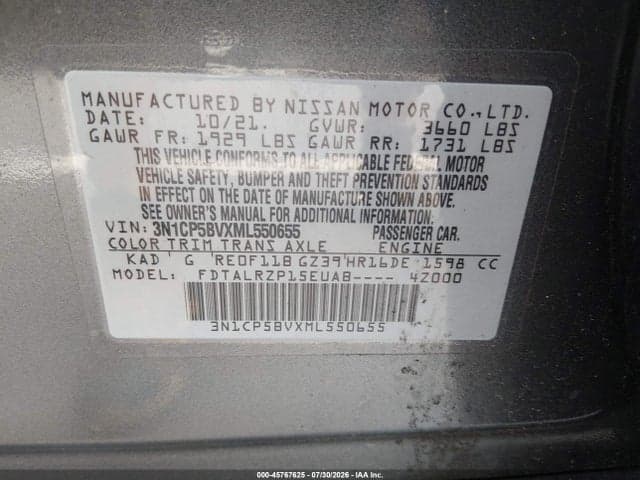 2021 NISSAN KICKS S XTRONIC CVT 9