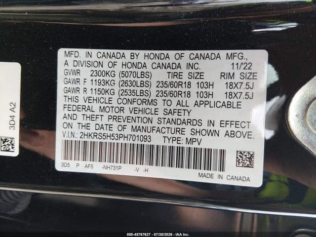 2023 HONDA CR-V HYBRID SPORT 9
