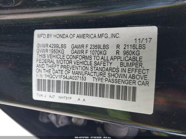 2018 HONDA ACCORD EX-L 9