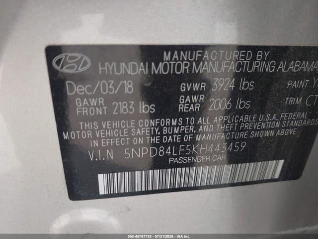 2019 HYUNDAI ELANTRA LIMITED 9