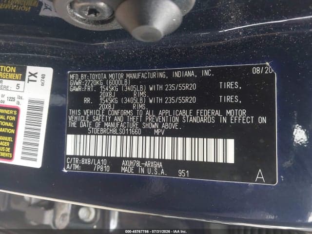 2020 TOYOTA HIGHLANDER HYBRID PLATINUM 9