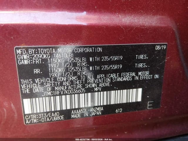 2019 TOYOTA RAV4 XLE PREMIUM 9