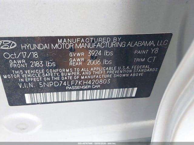 2019 HYUNDAI ELANTRA SE 9