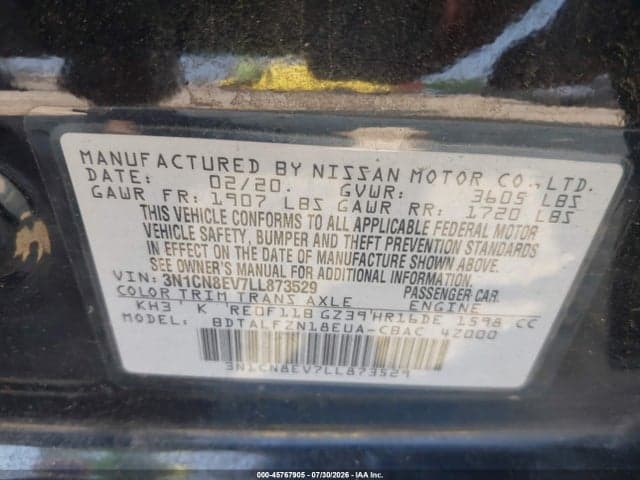 2020 NISSAN VERSA SV XTRONIC CVT 9