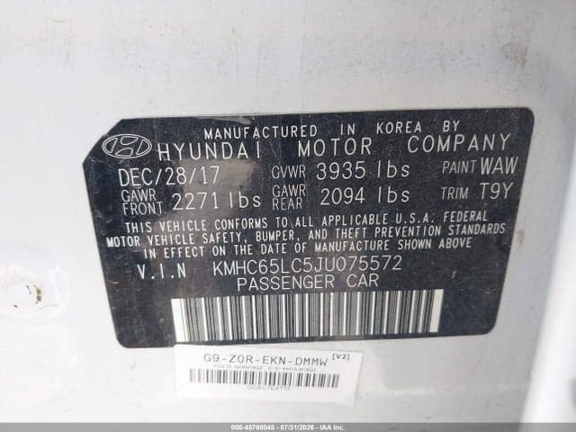 2018 HYUNDAI IONIQ HYBRID BLUE 9