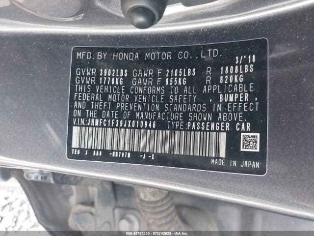 2018 HONDA CIVIC EX-T 9