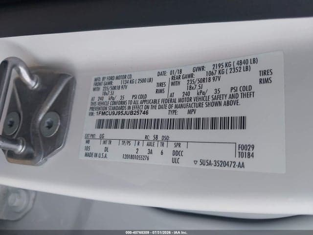 2018 FORD ESCAPE TITANIUM 9