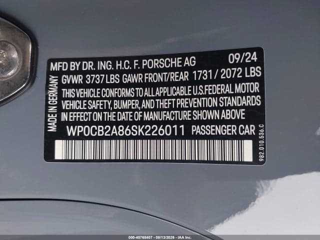 2025 PORSCHE 718 BOXSTER S 9