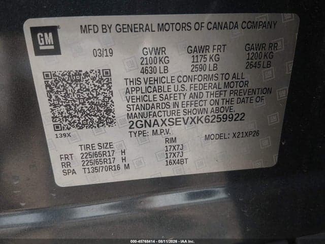 2019 CHEVROLET EQUINOX LS 9