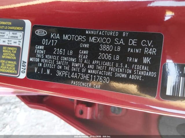 2017 KIA FORTE S 9