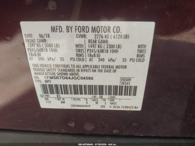 2018 FORD EXPLORER XLT 6