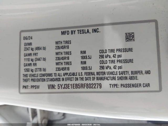 2024 TESLA MODEL 3 LONG RANGE DUAL MOTOR ALL-WHEEL DRIVE 9