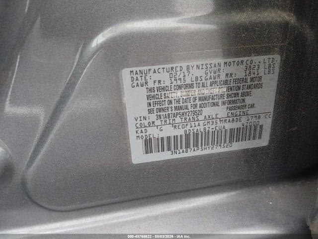 2017 NISSAN SENTRA S 9