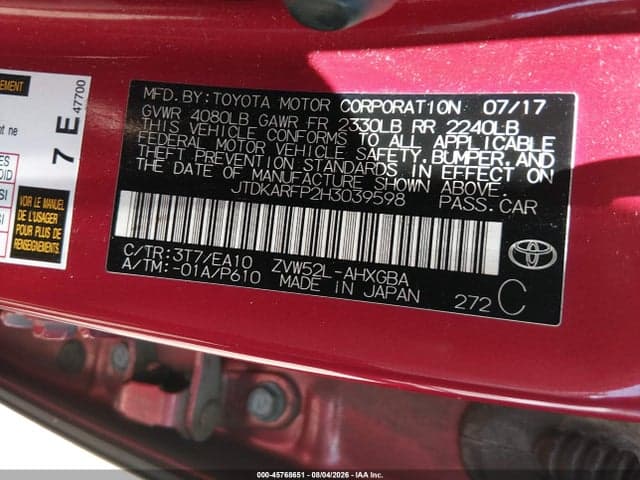 2017 TOYOTA PRIUS PRIME PREMIUM 9