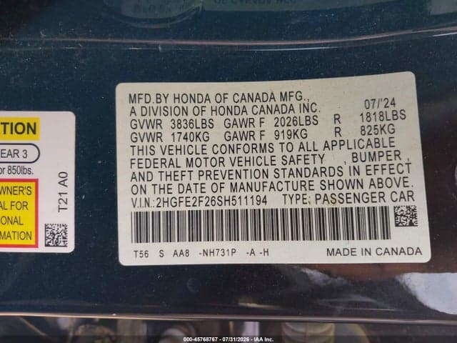 2025 HONDA CIVIC LX 9
