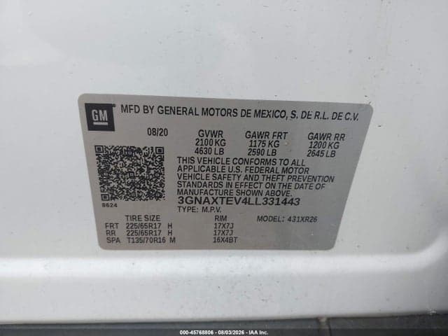 2020 CHEVROLET EQUINOX AWD 2FL 9