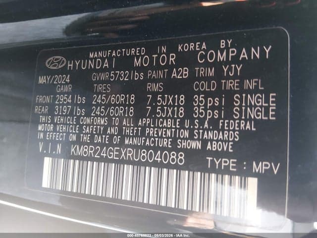 2024 HYUNDAI PALISADE SEL 9
