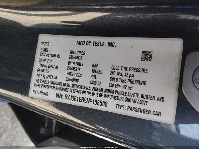 2022 TESLA MODEL 3 LONG RANGE DUAL MOTOR ALL-WHEEL DRIVE 9