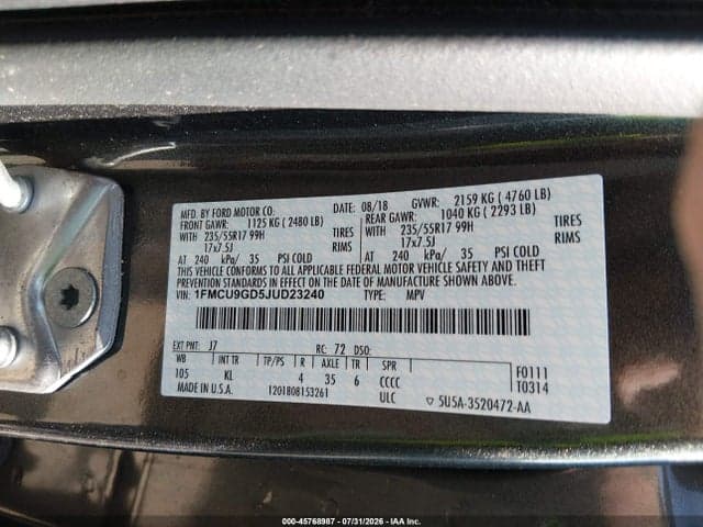 2018 FORD ESCAPE SE 9
