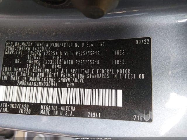 2022 TOYOTA COROLLA CROSS XLE 9