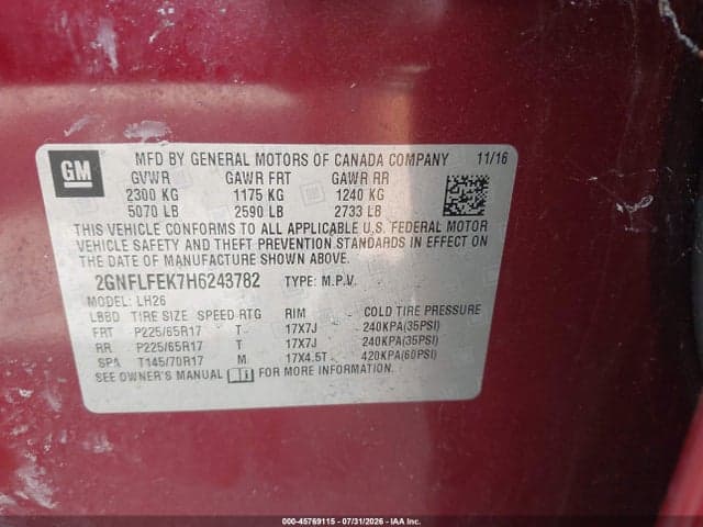 2017 CHEVROLET EQUINOX LT 9