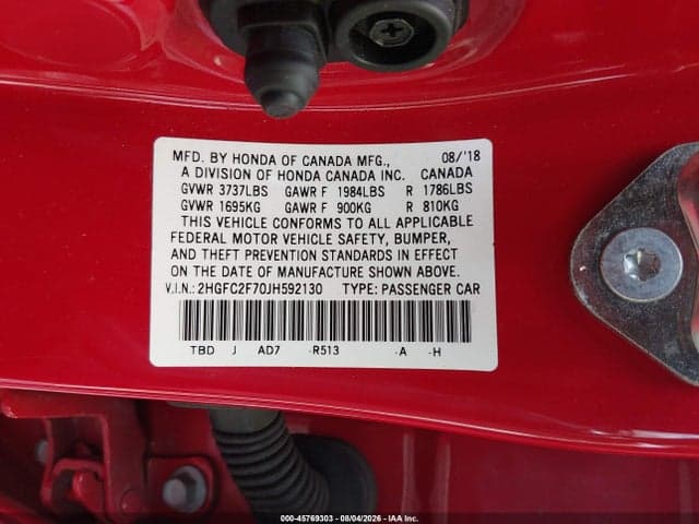 2018 HONDA CIVIC EX 9