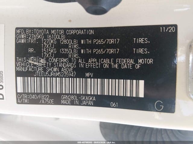 2021 TOYOTA 4RUNNER SR5 9
