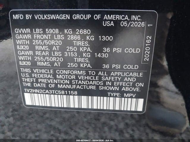 2026 VOLKSWAGEN ATLAS SE WITH TECHNOLOGY 9