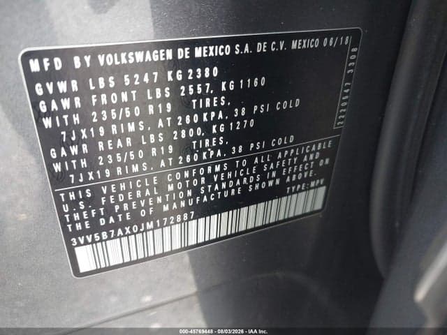 2018 VOLKSWAGEN TIGUAN 2.0T SEL PREMIUM 9
