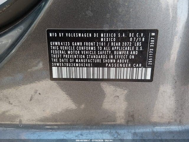2019 VOLKSWAGEN JETTA 1.4T SEL 9
