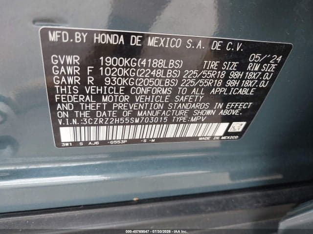 2025 HONDA HR-V AWD SPORT 9