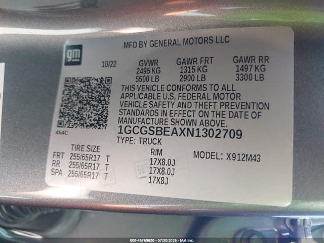 2022 CHEVROLET COLORADO 2WD SHORT BOX WT 9