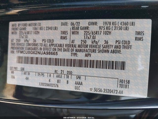 2022 FORD ESCAPE SE 9