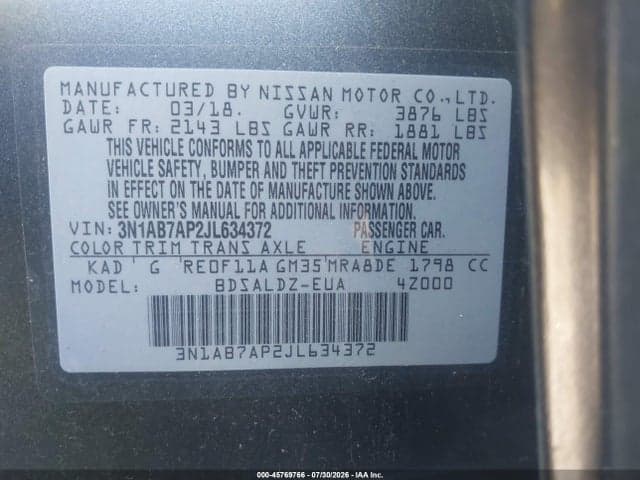2018 NISSAN SENTRA SV 9