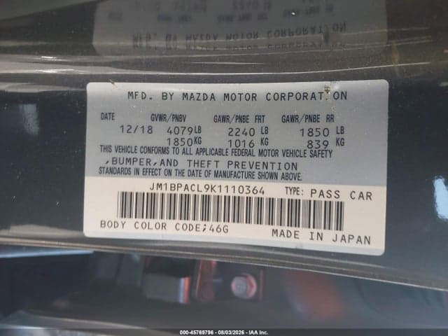 2019 MAZDA MAZDA3 SELECT PACKAGE 9