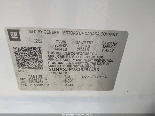 2018 CHEVROLET EQUINOX LT 9