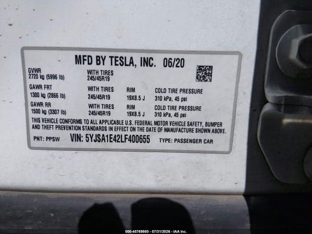 2020 TESLA MODEL S PERFORMANCE DUAL MOTOR ALL-WHEEL DRIVE 9