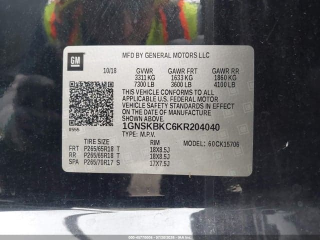 2019 CHEVROLET TAHOE LT 9